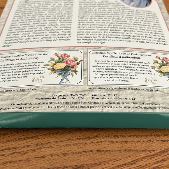 Paula Vaughan Golden Needle Collection Midsummer Roses Vintage NEW Cross Stitch - Picture 4 of 5